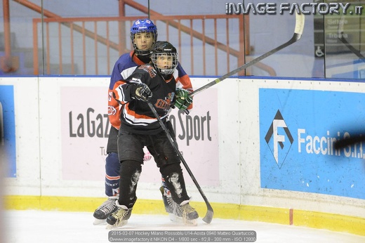 2015-02-07 Hockey Milano Rossoblu U14-Aosta 0940 Matteo Quartuccio